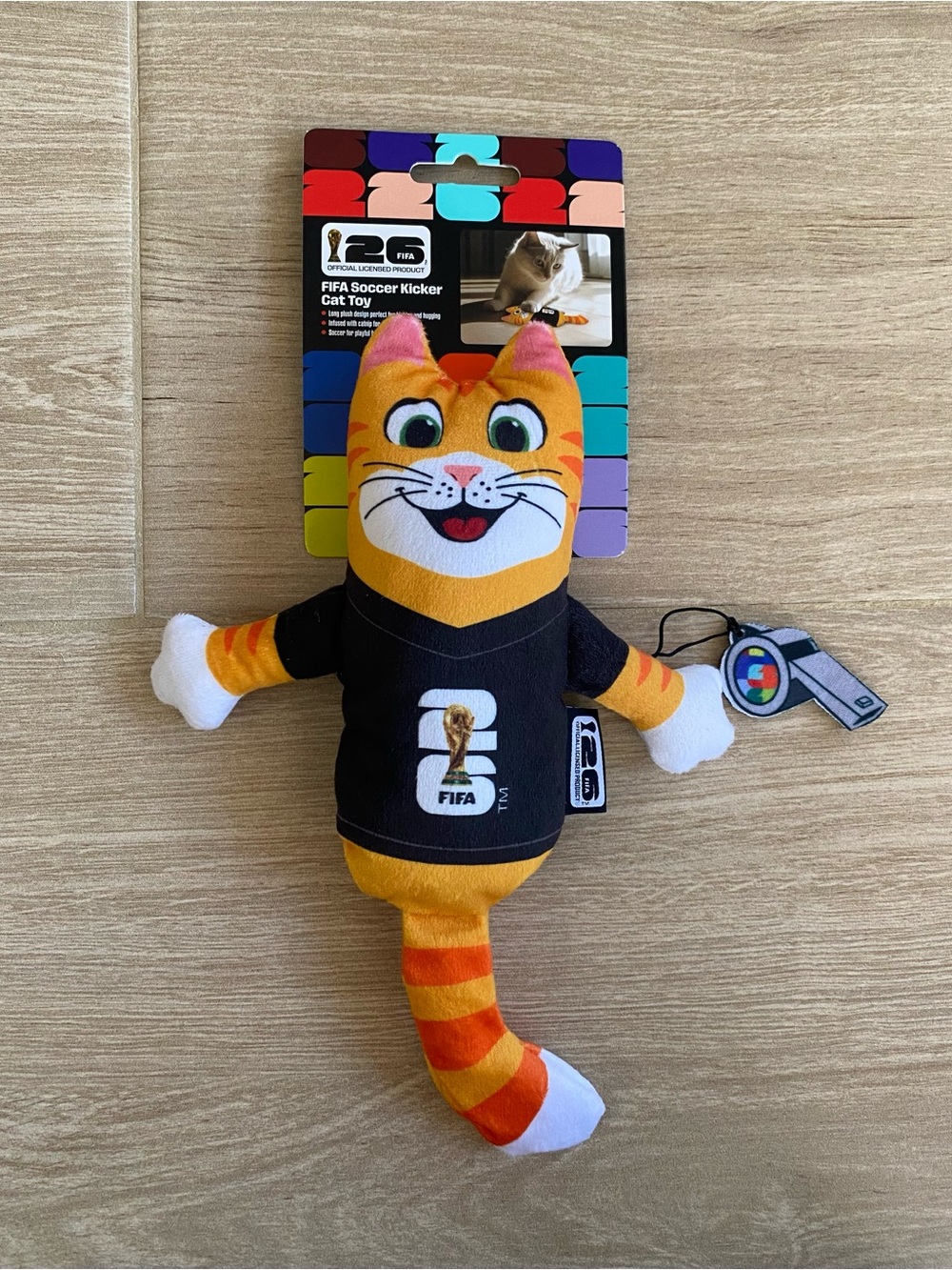 FIFA World Cup 26 Official Soccer Kicker Cat Toy Catnip Plush Souvenir NWT